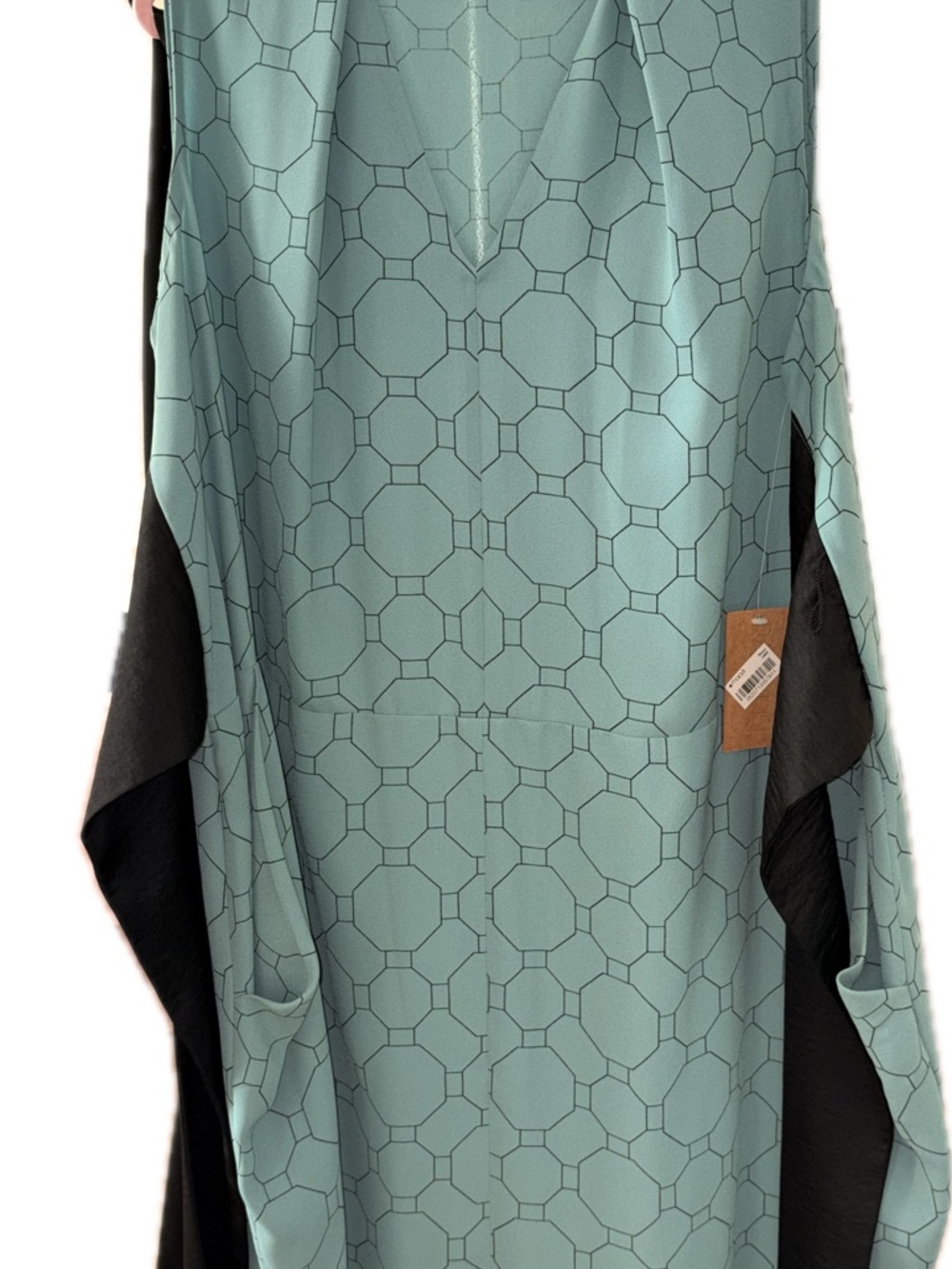 RACHEL Rachel Roy Seafoam Green and Black Midi Dress